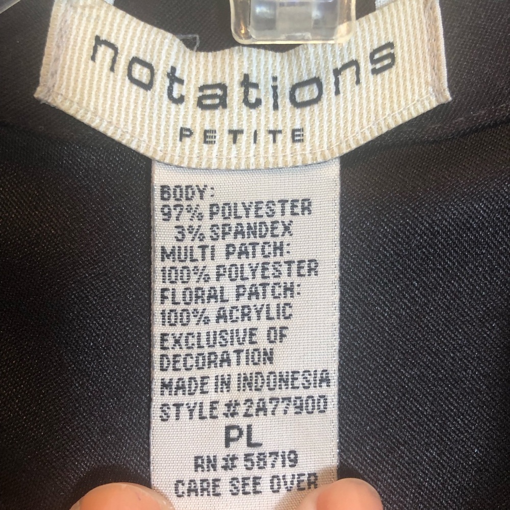 Notations Patchwork Embellished Jacket Size Large… - image 5